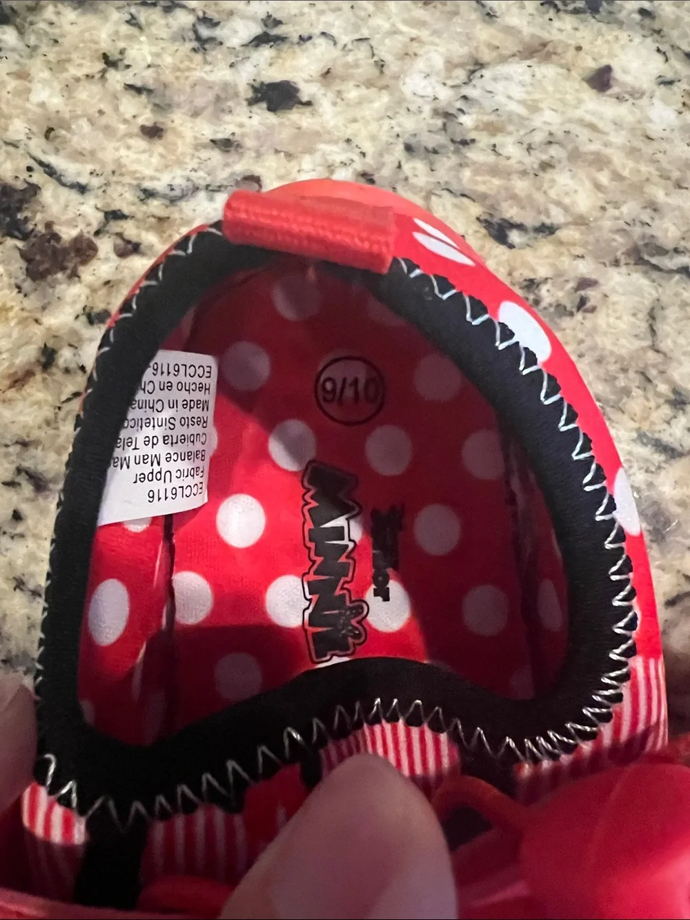 Disney Kids Red Polka Dot Minnie Water Shoes with Tie Toggle